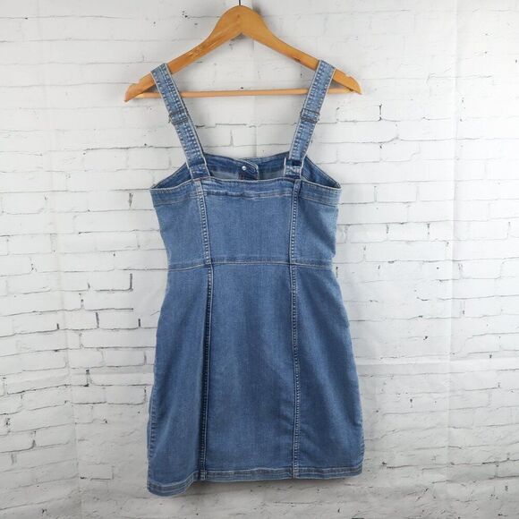 DIVIDED BY H&M BLUE DENIM BUTTON DOWN DRESS WITH POCKETS SIZE 4 - Picture 9 of 9